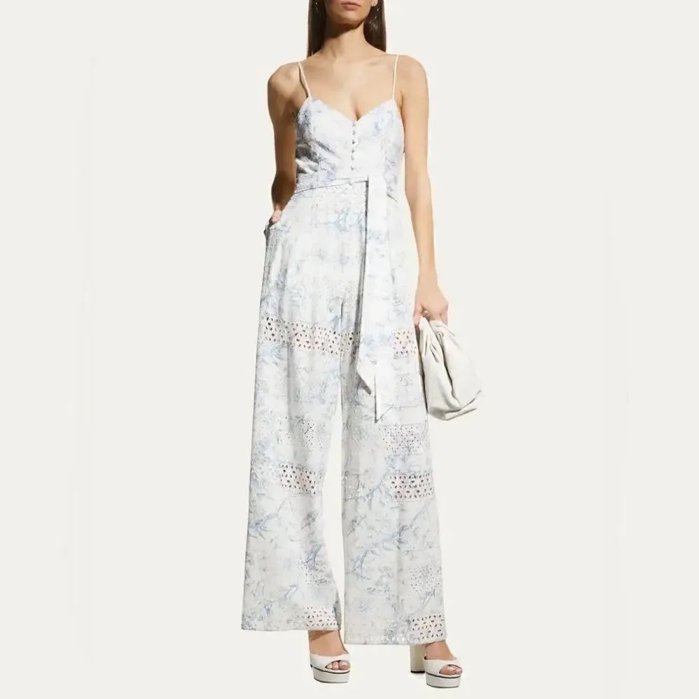 ALICE + OLIVIA shanti eyelet jumpsuit size 0 NWT